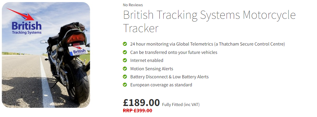 British Tracking Systems Motorcycle Tracker