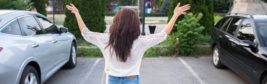 woman in carpark